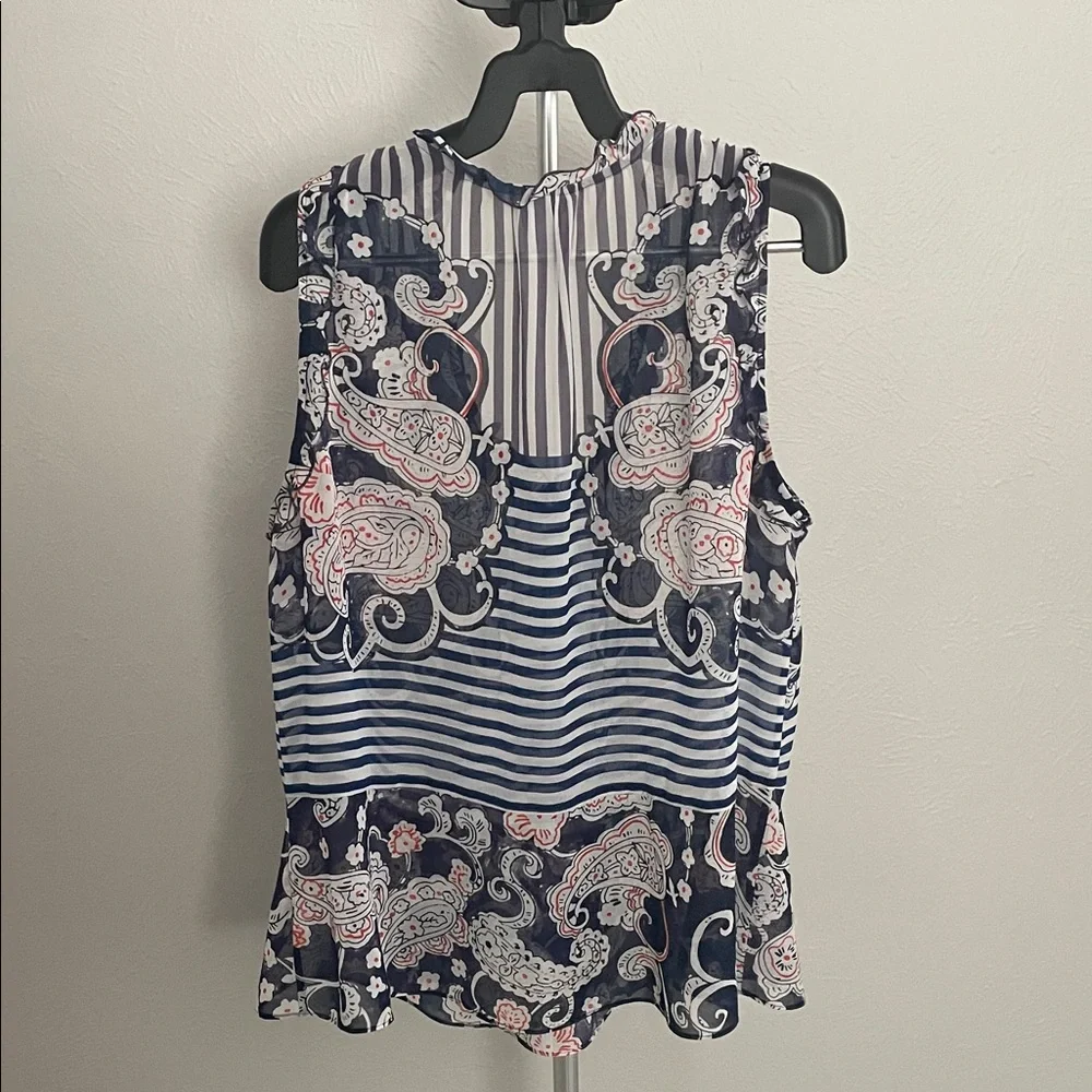 CAbi Blue and White Paisley Blouse - Picture 3 of 6